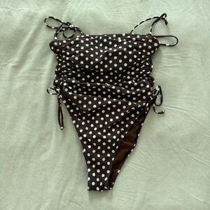 Target Brown Polka Dot Kids One-Piece Swimsuit